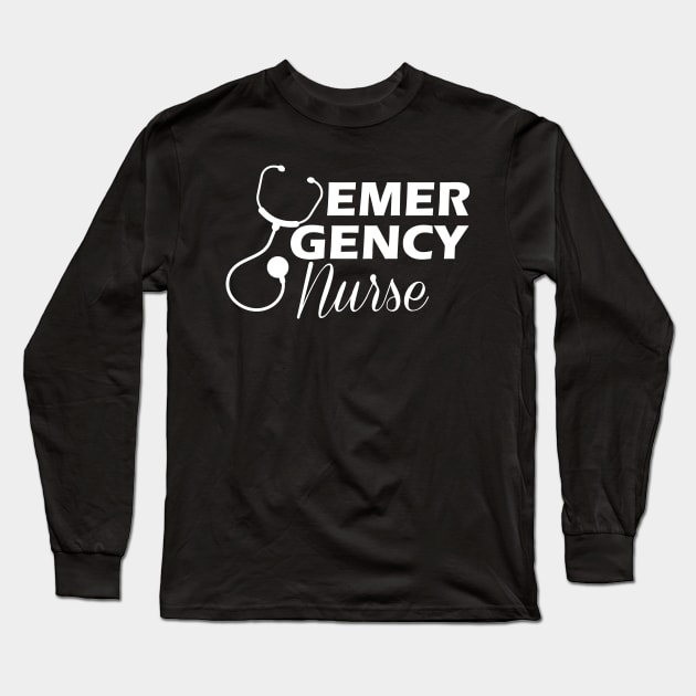 ER Nurse - Emergency Nurse Long Sleeve T-Shirt by KC Happy Shop